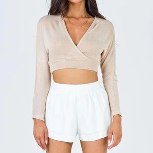 Princess Polly Beach House Shorts Off White